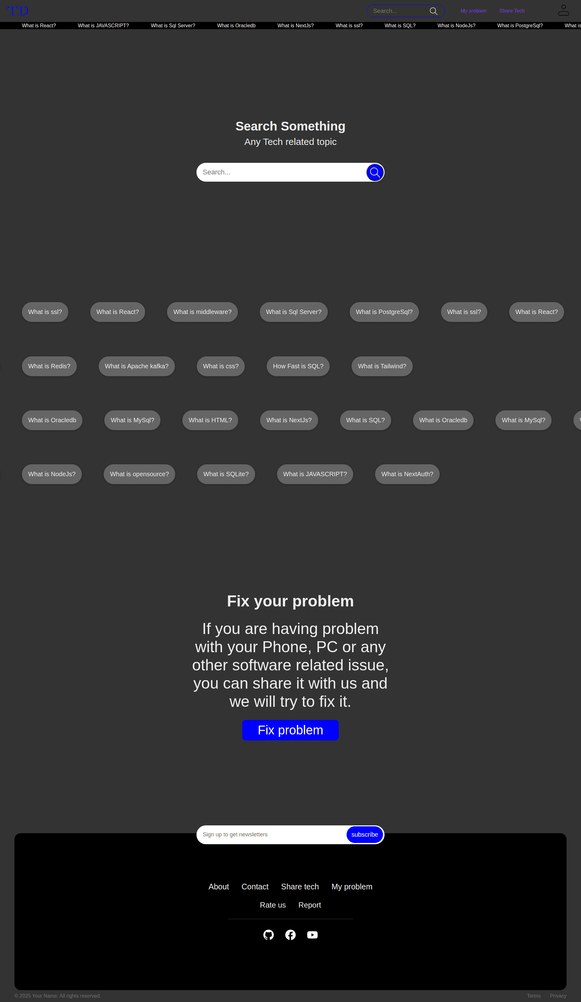 Homepage of a blog website featuring marquee-style
               animations in the header and body, fully responsive 
               across all screen sizes, and SEO-friendly.